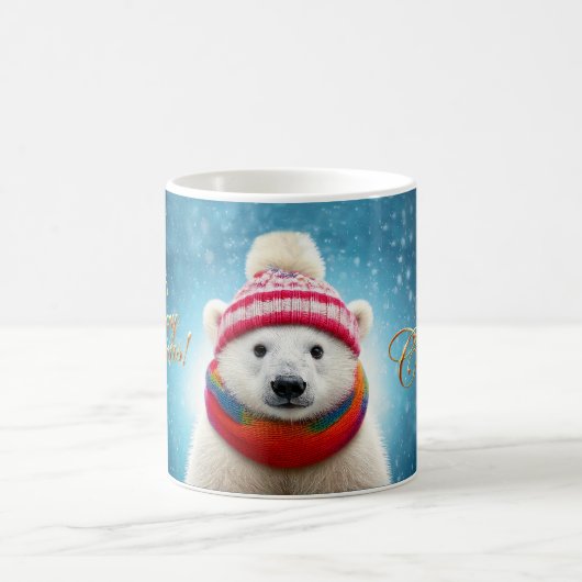Eisbär-Santa-Mütze und -Schal Kaffeetasse (Mittel)