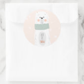 Eisbär - Schnee lassen - Niedlicher Weihnachtsaufk Runder Aufkleber (Tasche)
