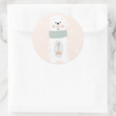 Eisbär - Schnee lassen - Niedlicher Weihnachtsaufk Runder Aufkleber (Tasche)