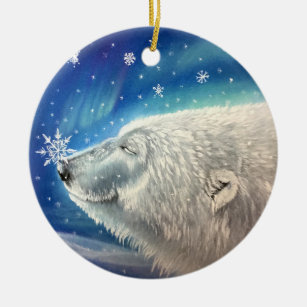 Eisbär Schneeflocken Ornament