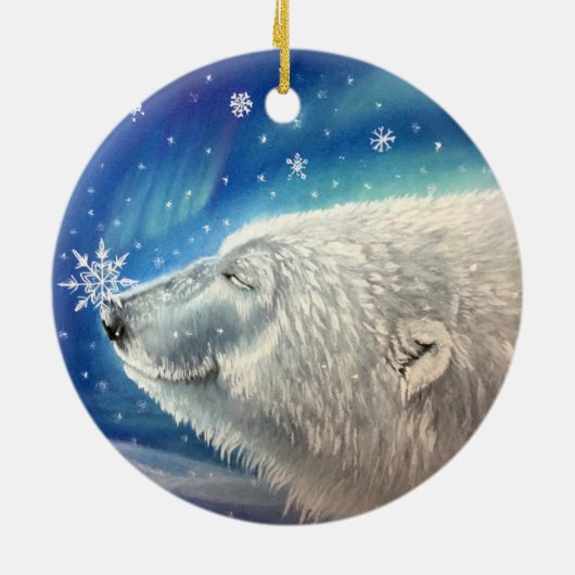 Eisbär Schneeflocken Ornament (Hinten)