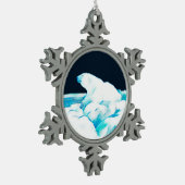 Eisbär Schneeflocken Zinn-Ornament (Links)