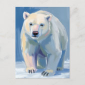 Eisbär | Schönes Tier Gemälde Postkarte (Vorderseite)