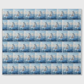 Eisbär schwebt auf einer Eisscholle Geschenkpapier (Flach)