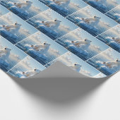 Eisbär schwebt auf einer Eisscholle Geschenkpapier (Ecke)