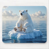 Eisbär schwebt auf einer Eisscholle Mousepad (Vorne)