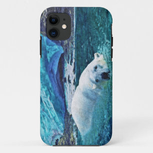 Eisbär schwimmen & Eismeer iPhone Case
