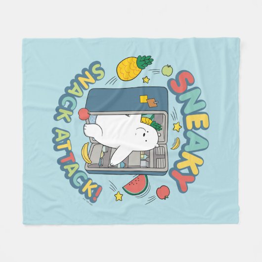 Eisbär - Sneaky Snack Attack! Fleecedecke (Vorderseite (Horizontal))