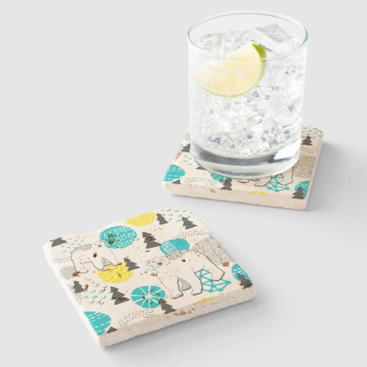 Eisbär Steinuntersetzer (Seitenansicht)