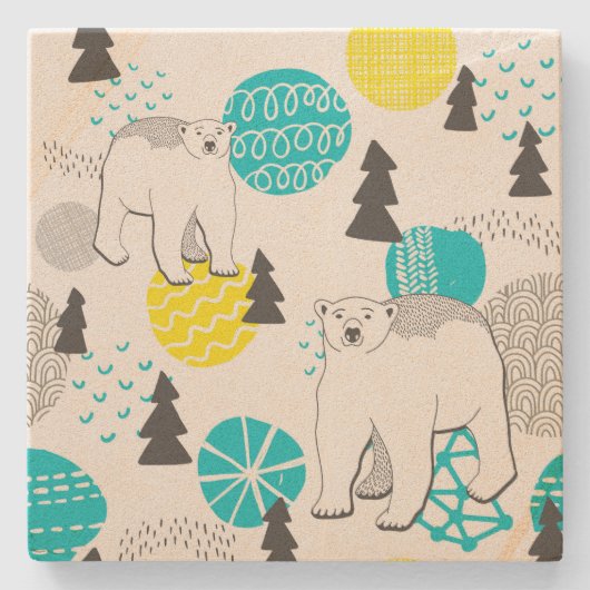 Eisbär Steinuntersetzer (Vorderseite)