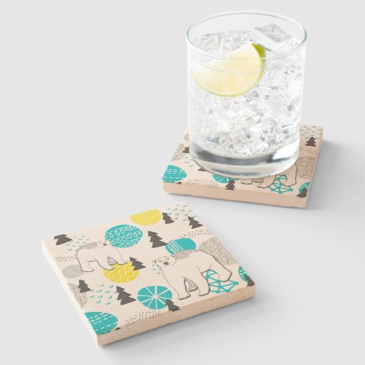 Eisbär Steinuntersetzer (Seitenansicht)