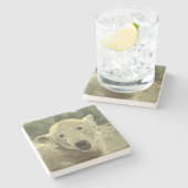 Eisbär Steinuntersetzer (Seitenansicht)