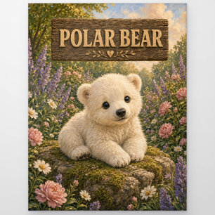 Eisbär Süßes Baby Bilderbuch Kinderzimmer Tier Postkarte