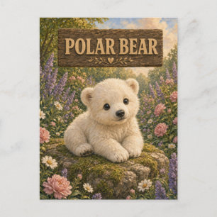 Eisbär Süßes Baby Bilderbuch Kinderzimmer Tier Postkarte