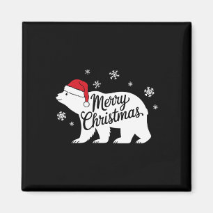 Eisbär Tierliebhaber Weihnachten Santa Hut Eisbär  Magnet