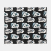 Eisbar-Tiermuster-Design Fleecedecke (Vorderseite (Horizontal))