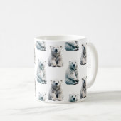 Eisbar-Tiermuster-Design Kaffeetasse (VorderseiteRechts)
