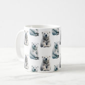 Eisbar-Tiermuster-Design Kaffeetasse (Vorderseite Links)