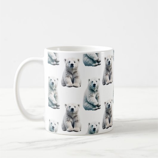 Eisbar-Tiermuster-Design Kaffeetasse (Links)