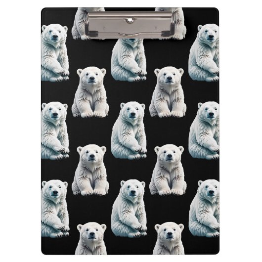 Eisbar-Tiermuster-Design Klemmbrett (Vorderseite)