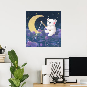 Eisbär-Traum-Fantasie-Illustration Poster