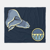Eisbär-umfassende Stammes- Kunst-Bärn-Decken Fleecedecke (Vorderseite (Horizontal))