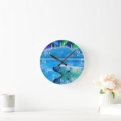 Eisbär und Aurora Kunstmuseum Monte San Giorgio Runde Wanduhr (Zuhause)