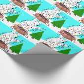 Eisbär-und Baum-Lichter Geschenkpapier (Ecke)