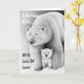 Eisbär und CUB-Gruß-Karte Karte (Gelbe Blume)