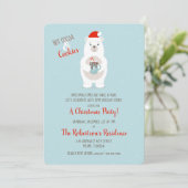 Eisbär und heißer Kakao Weihnachten Einladung (Stehend Vorderseite)