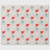 Eisbär und heißer Kakao Weihnachtsgebäck Geschenkpapier (Flach)