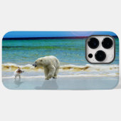 Eisbär und Jack Russel am Strand, Case-Mate iPhone Hülle (Rückseite (Horizontal))