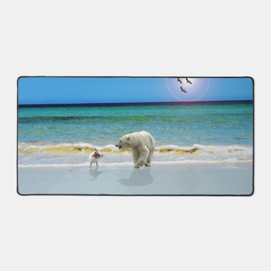 Eisbär und Jack Russel, Schreibtischmatte (Vorderseite)