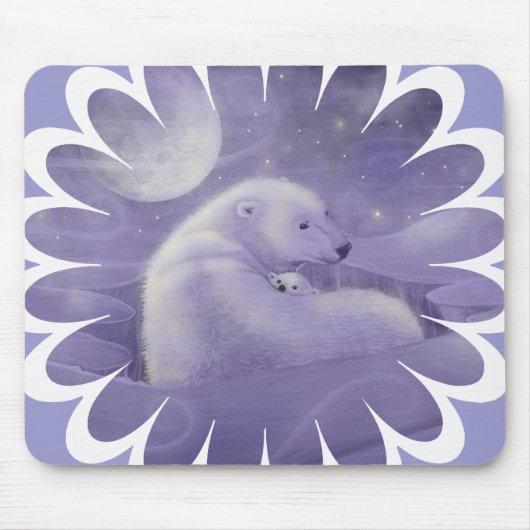 Eisbär und Jungtier Mousepad (Vorne)