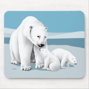 Eisbär und Jungtiere Mousepad