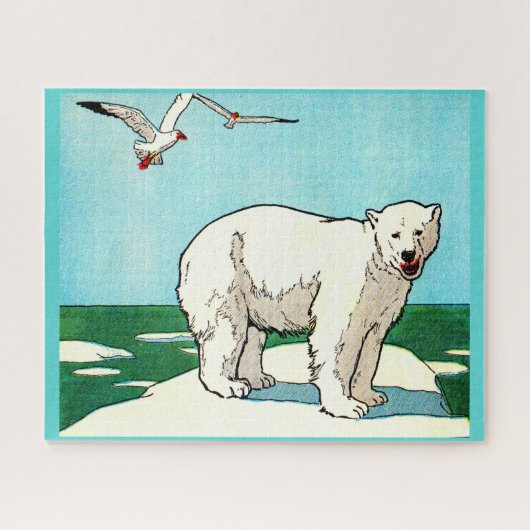 Eisbär und Möwen Puzzle (Horizontal)