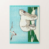 Eisbär und Möwen Puzzle (Vertikal)