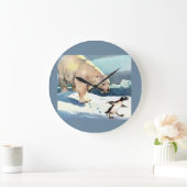 Eisbär und Pinguin der 40er Jahre Große Wanduhr (Zuhause)