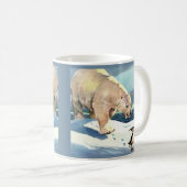 Eisbär und Pinguin der 40er Jahre Kaffeetasse (VorderseiteRechts)