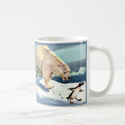 Eisbär und Pinguin der 40er Jahre Kaffeetasse (Rechts)