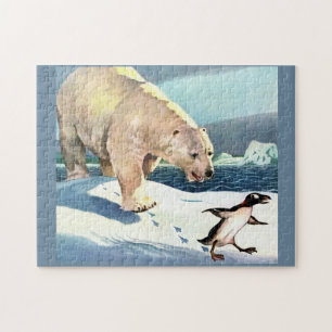 Eisbär und Pinguin der 40er Jahre Puzzle