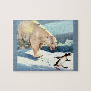 Eisbär und Pinguin der 40er Jahre Puzzle