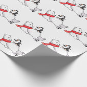Eisbär und Pinguin Geschenkpapier (Ecke)