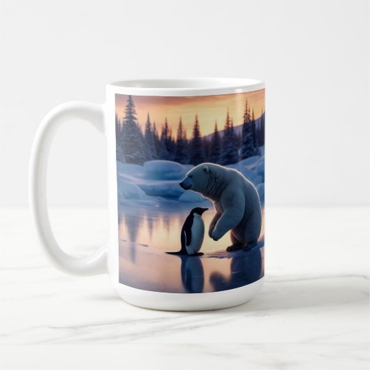 Eisbär und Pinguin Kaffeetasse (Links)