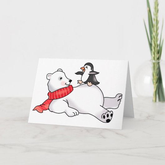 Eisbär und Pinguin Karte (Vorderseite)