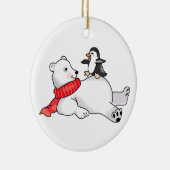 Eisbär und Pinguin Keramik Ornament (Rechts)