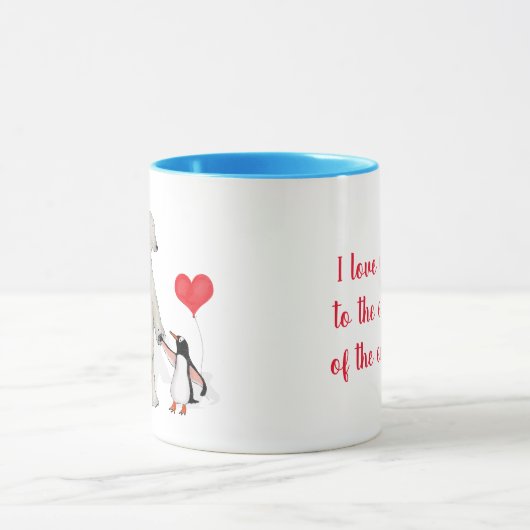Eisbär und Pinguin "Liebe you" Tasse (Zentrum)