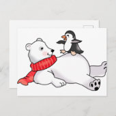 Eisbär und Pinguin Postkarte (Vorne/Hinten)