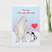 Eisbär und Pinguin-Valentinkarte Karte (Vorderseite)