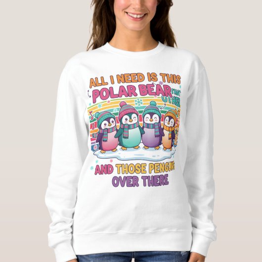 Eisbär und Pinguine Kinder Sweatshirt (Vorderseite)